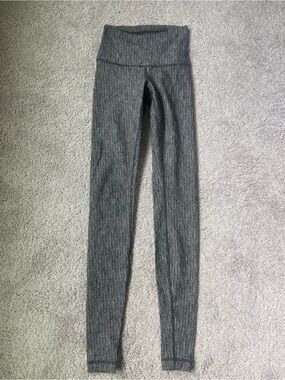 lululemon athletica Gray Ribbed High-Rise Leggings
